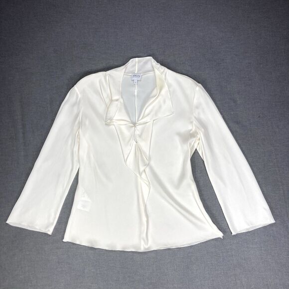 Armani Collezioni Blouse Womens 6 Cream Classic Vintage Business Casual Formal - Picture 1 of 14